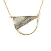 Half Moon Triangle Necklace Marble | One of a Kind