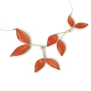 Anthos Leaf Necklace Pearl Rose Gold