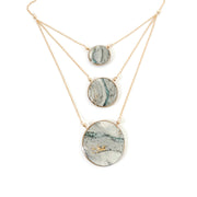Three Circle Necklace Marble and Gold | One of a Kind