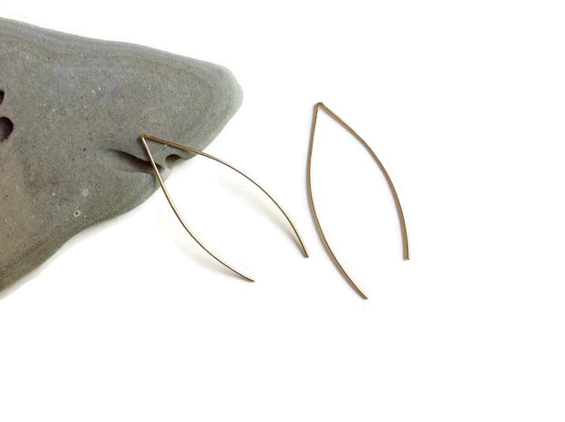 Anthos Leaf Hoop Earrings by Carla De La Cruz Jewelry