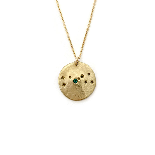 Taurus Sign Necklace - Taurus - May Birthstone - Zodiac Necklace -  Astrology Jewelry - Emerald May Necklace - Zodiac Jewelry Gift -