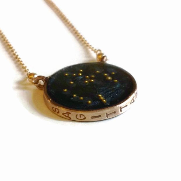 Sagittarius Constellation Necklace Night Sky by Carla De La Cruz Jewelry | Zodiac Necklace Gold | Celestial Necklaces | Sagittarius Necklace | Sagittarius Gifts