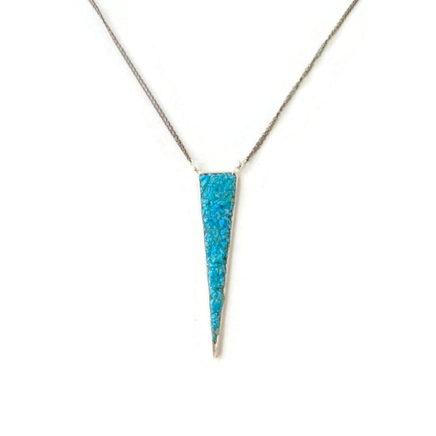 Crushed Turquoise Triangle Necklace