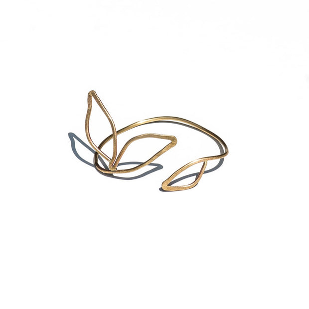 Anthos Leaf Cuff by Carla De La Cruz Jewelry | Flower Cuff | Leaf Bracelet