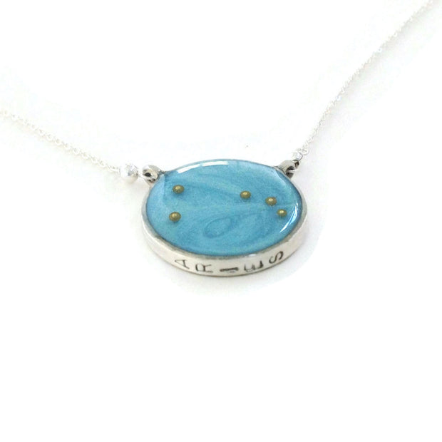 Aries Constellation Necklace Sky Blue | Sterling Silver Aries Zodiac Sign Necklace | Aries Necklace | Aries Gifts | Astrology Necklace | Carla De La Cruz Jewelry