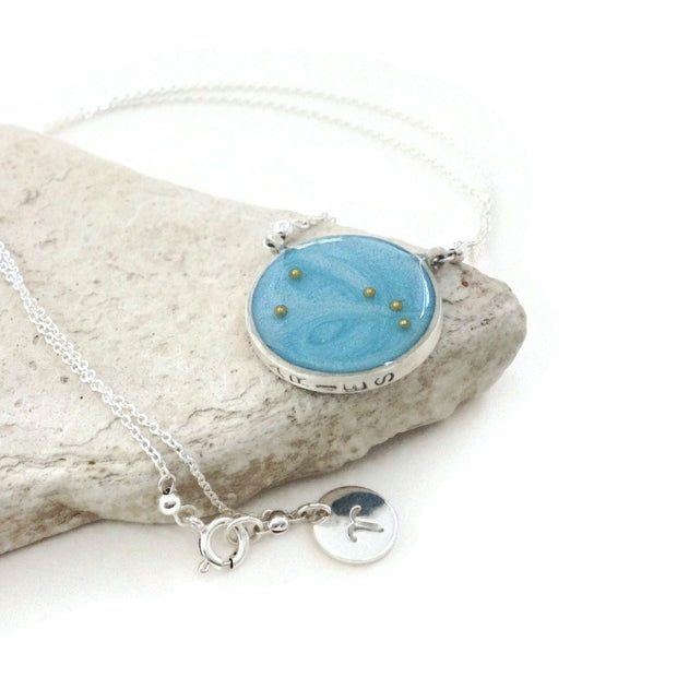 Aries Constellation Necklace Sky Blue | Sterling Silver Aries Zodiac Sign Necklace | Aries Necklace | Aries Gifts | Astrology Necklace | Carla De La Cruz Jewelry