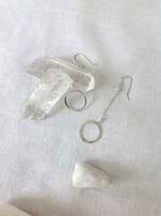 Sterling Silver Open Circle Dangle Earrings 