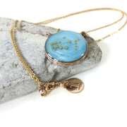 Gemini Constellation Necklace Sky Blue | Gold Gemini Zodiac Necklace | Gemini Necklace | Zodiac Sign Jewelry | Gemini Gifts | Astrology Necklace