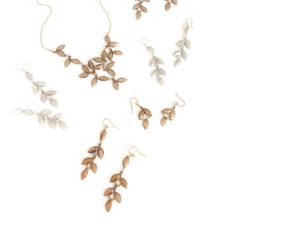 Anthos Leaf Bib Necklace Solid Bronze
