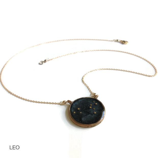 Leo Constellation Necklace Night Sky