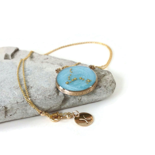 Gold Pisces Necklace | Sterling Silver Pisces Constellation Necklace