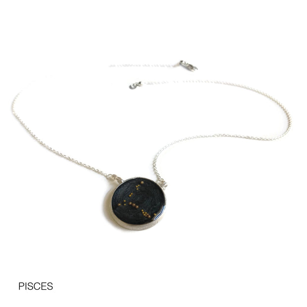 Pisces Constellation Necklace Night Sky