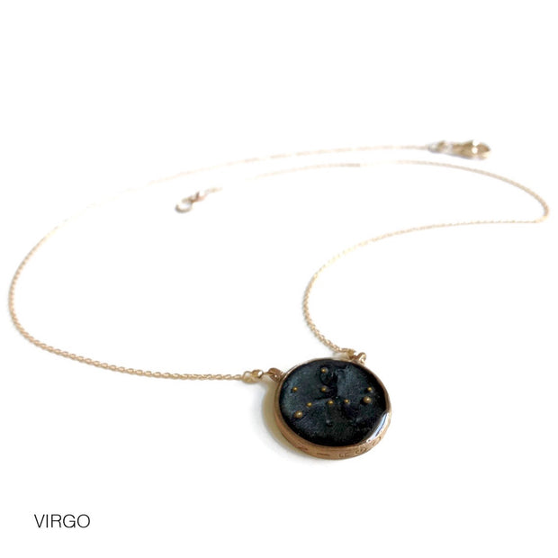 Virgo Constellation Necklace Night Sky | Gold Virgo Necklace | Virgo Gifts | Virgo Jewelry | Virgo Zodiac Necklace